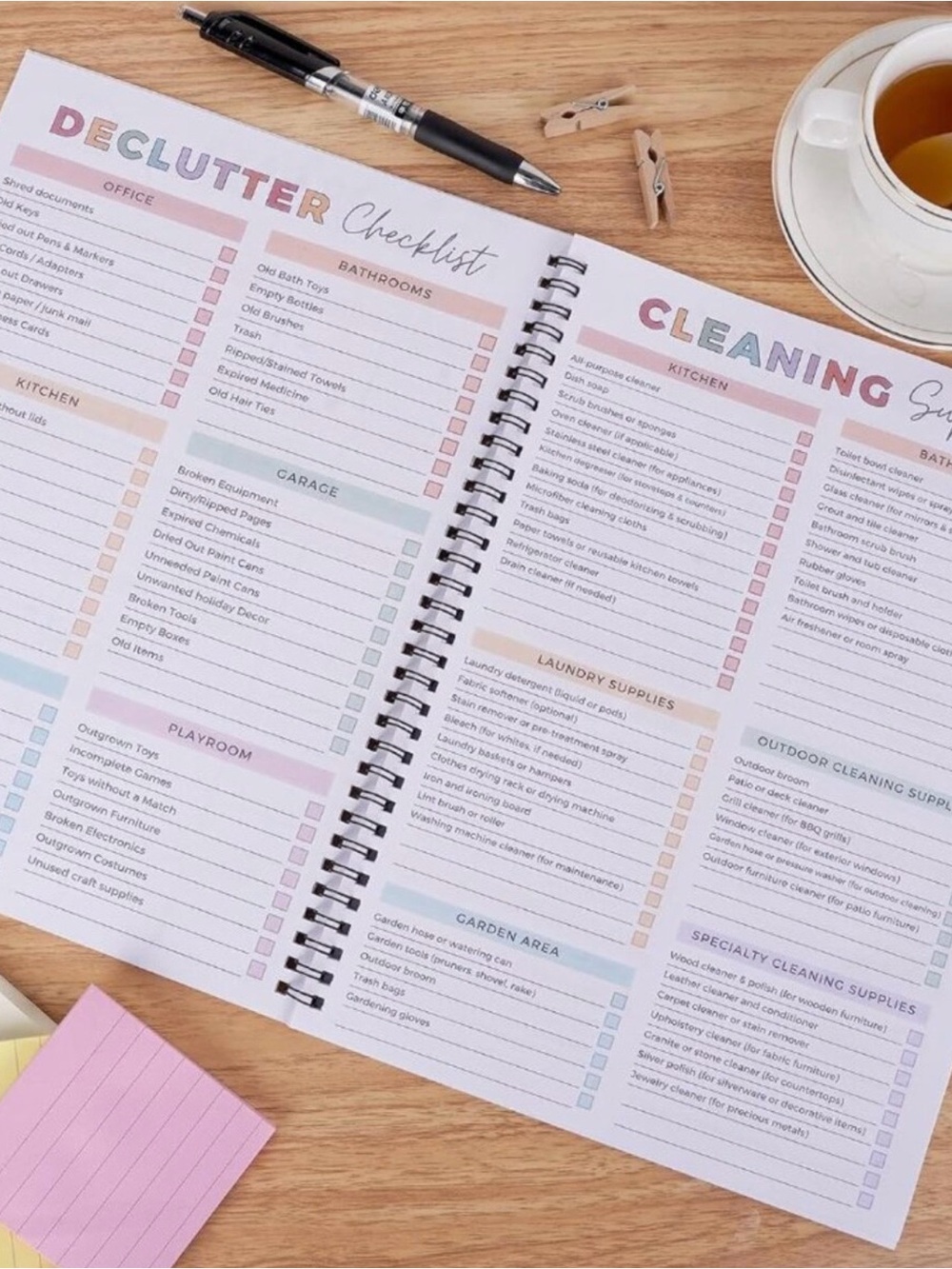 ADHD Cleaning Planners|3 Spiral Notebooks - White with Multicolor Tabs + markers - Picture 12 of 12